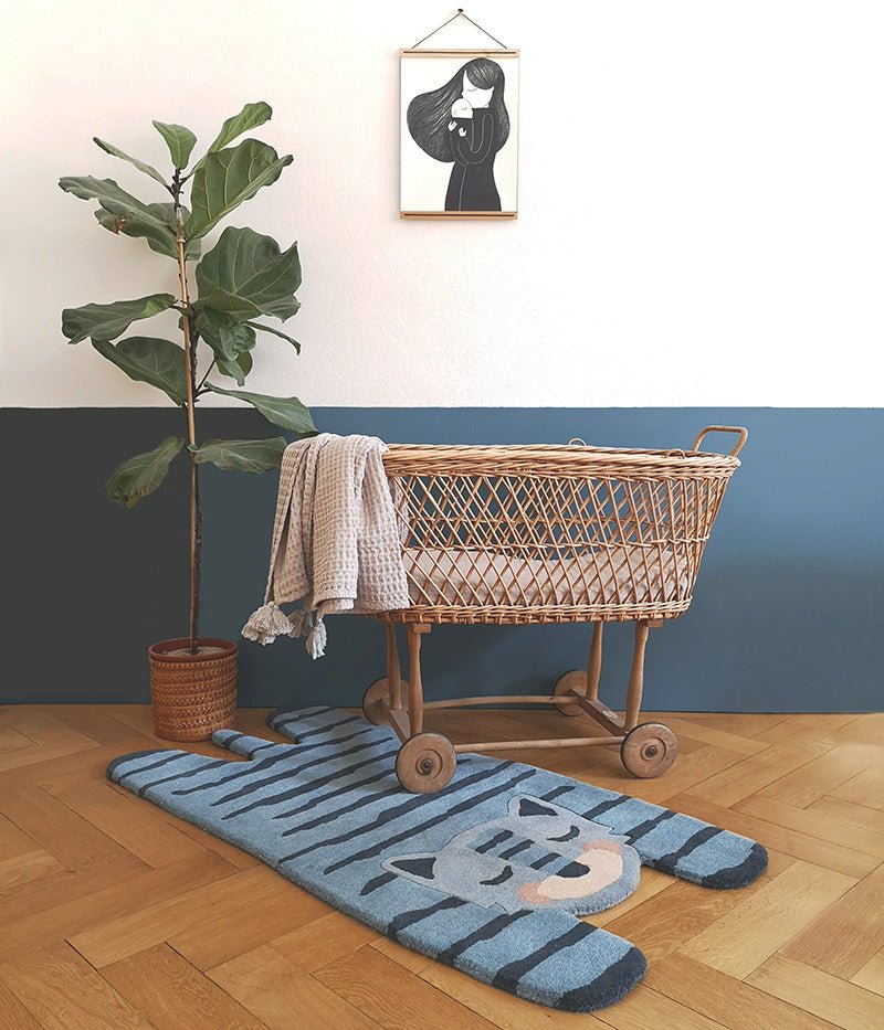 Alfombra Algodón Lavable Blue Tigger - Nanetes